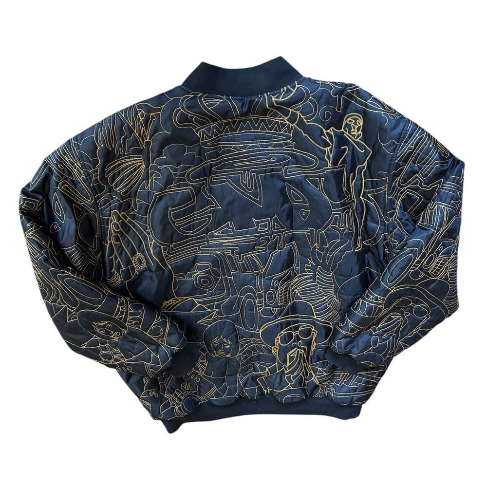 Give Me Face Mens 3X Full Zip Embroidery Jacket Boho Jazz Art Modern Eclectic - Picture 4 of 10